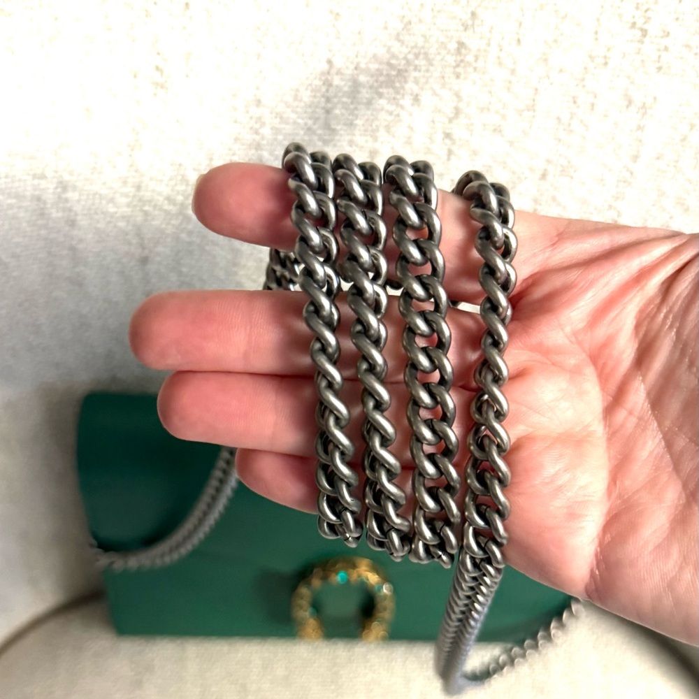 Authentic Gucci Dionysus mini bag emerald green leather silver chain strap - Picture 11 of 16
